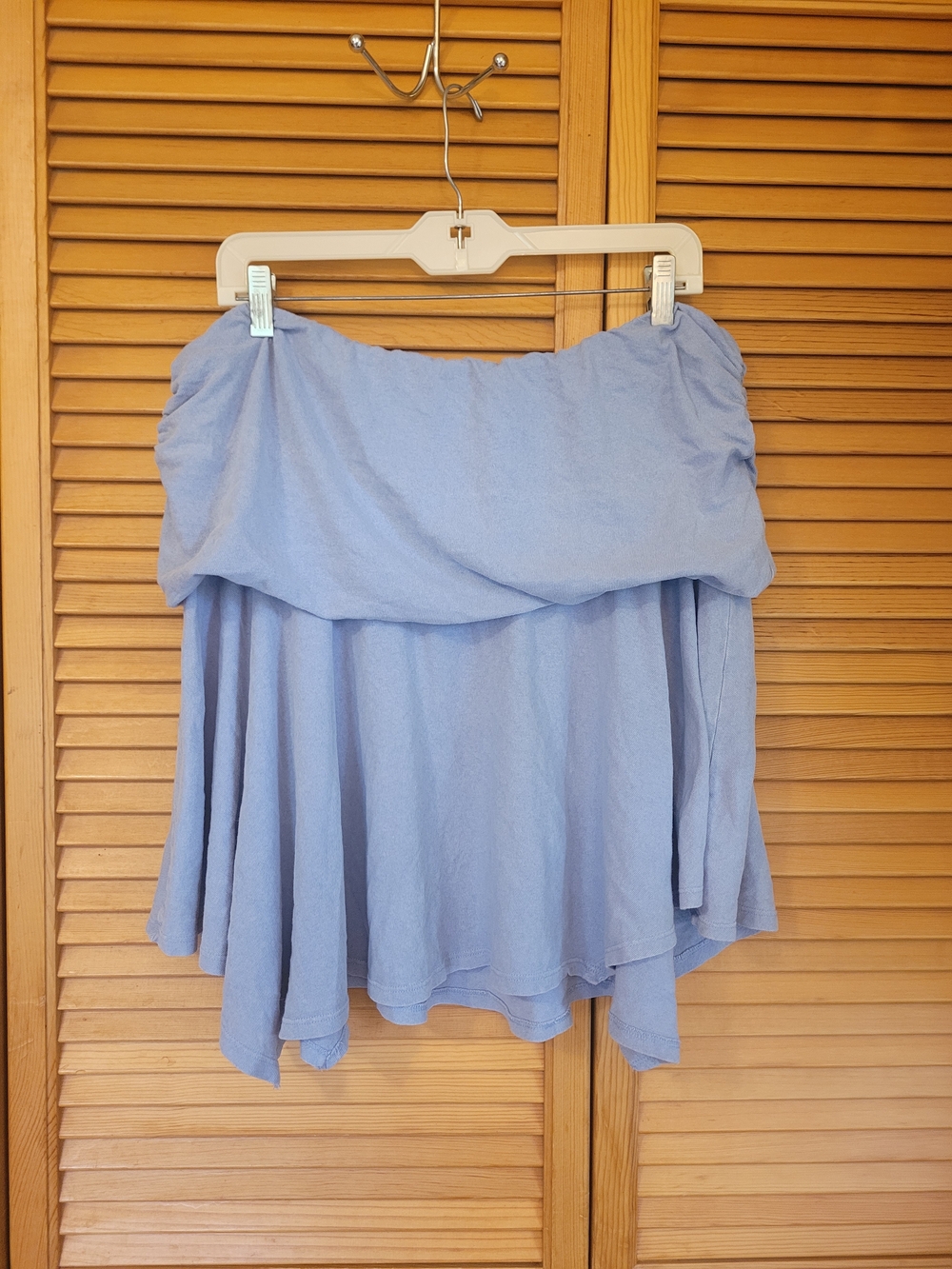 aerie Light Blue Asymmetrical Strapless Skirt